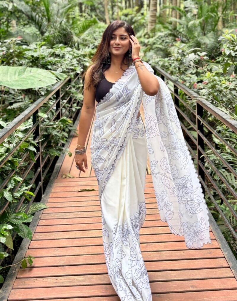 Chiffon White Floral