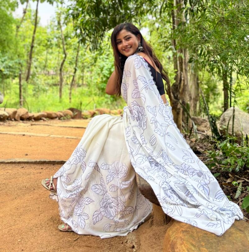 Chiffon White Floral