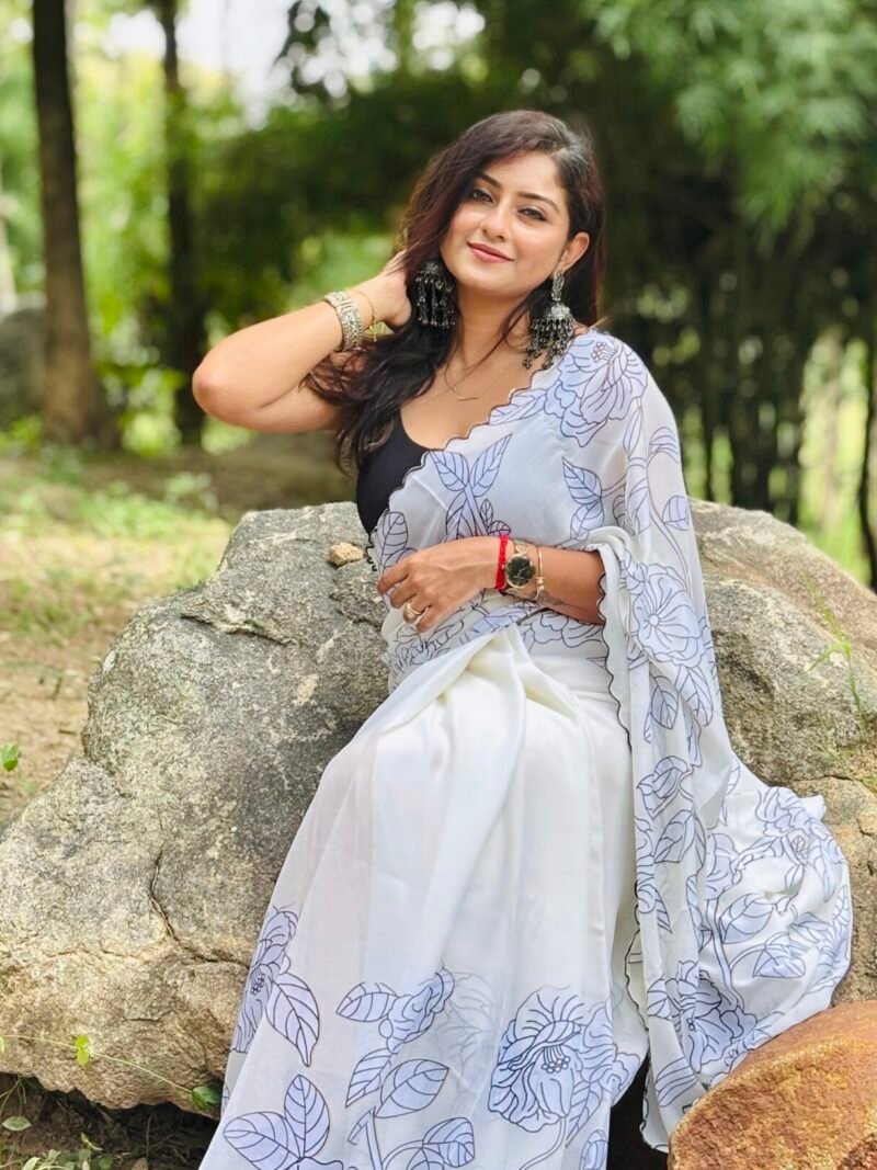 Chiffon White Floral