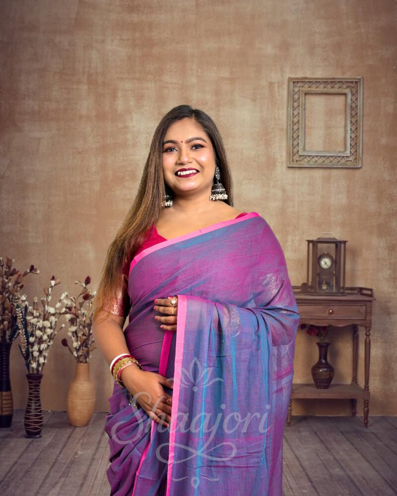 dual_cotton_midrange pallu Dualtone Cotton Mulmul