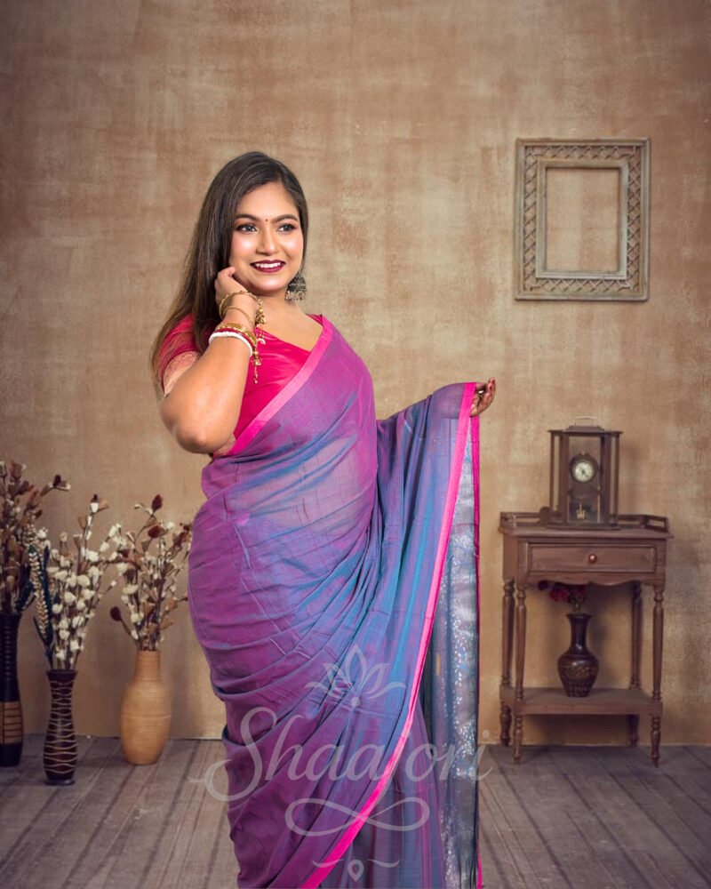 dual_cotton_side pallu Dualtone Cotton Mulmul