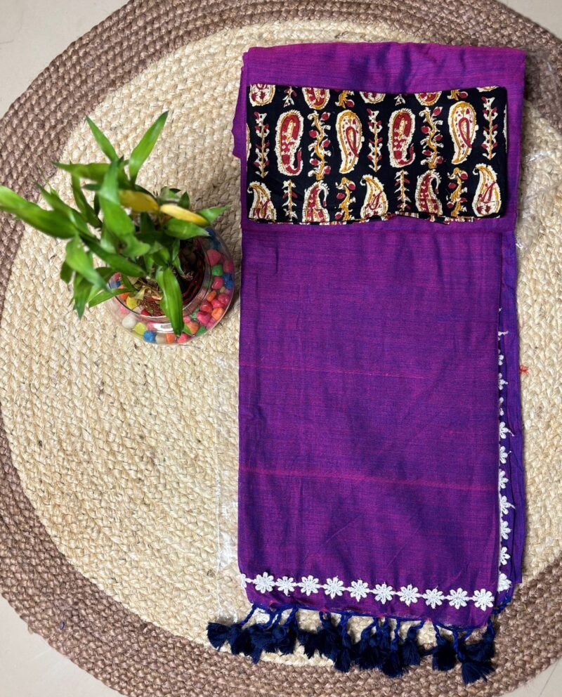 Pure Cotton Saree with Ajrakh Blouse Piece
