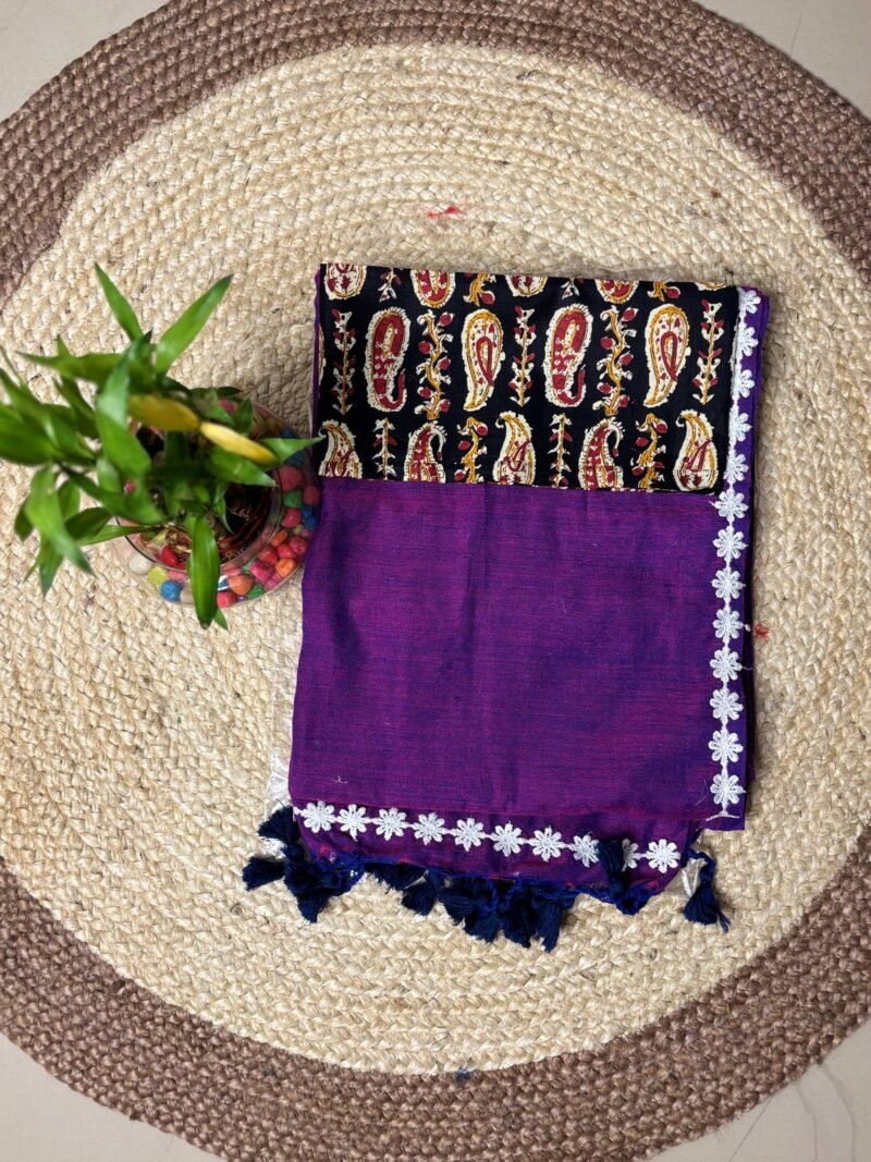 Pure Cotton Saree with Ajrakh Blouse Piece